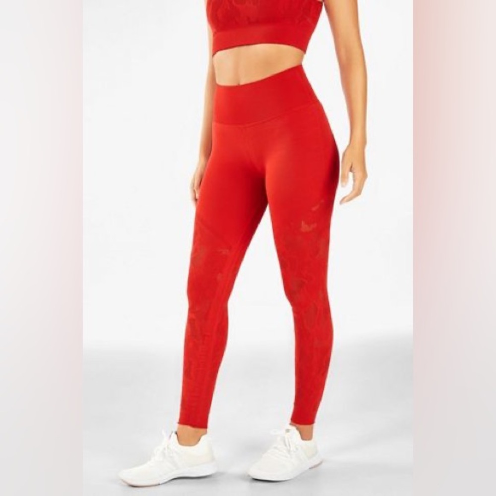 Fabletics Sculptknit Workout Set - Persimmon - image 3